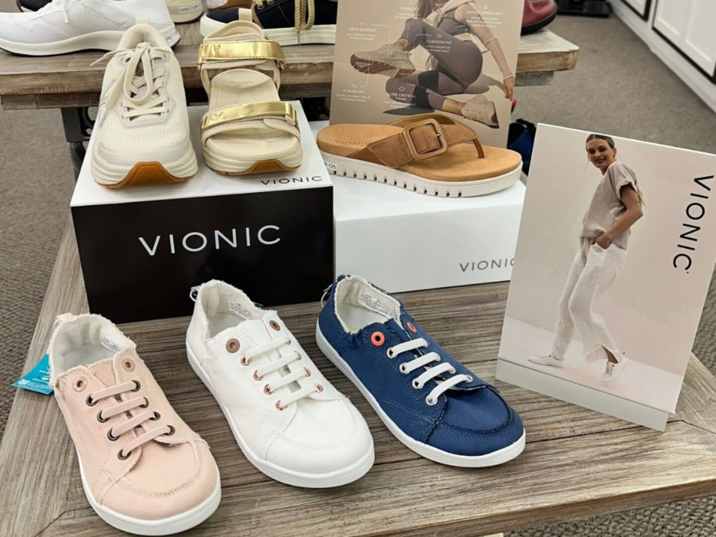 A Bunch Of Footwear For Women On Display